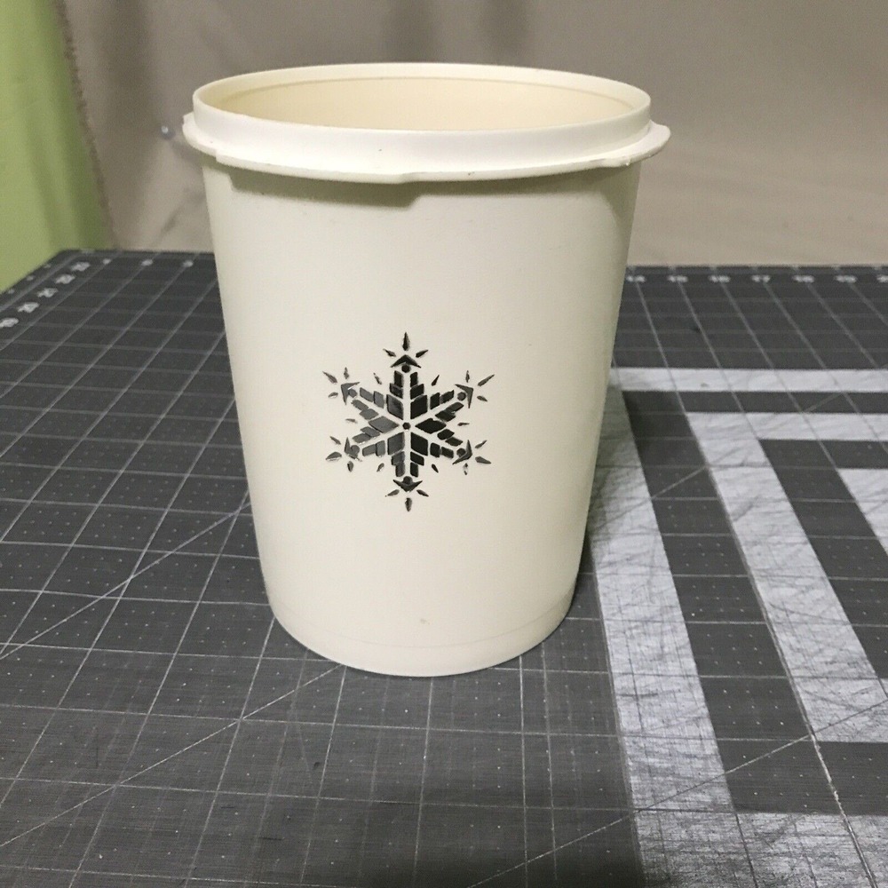 1970s White 6" Canister‎ Servalier 811-14 Tupperware No Lid Discolored Inside